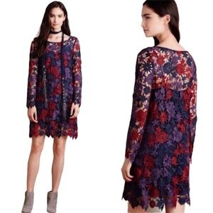 Anthropologie Moulinette Soeurs Multicolor "Harvest Blooms" Crochet Lace Dress